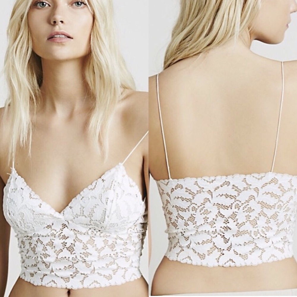 Free People Intimately Ivory Lace Brami. Size M